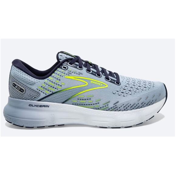 Brooks Glycerin 20 Light Blue/Peacoat/Nightlife Mesh Running Sneakers Size 9 - Picture 1 of 13